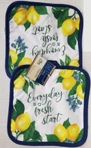 Set of 2 Same Printed Potholders, 7&quot; x 7&quot;, LEMONS, EVERYDAY IS A FRESH S... - £6.21 GBP