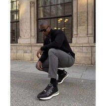 The Veneto Black Leather Men Sneaker image 10