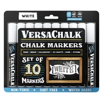 VersaChalk White Liquid Chalk Markers, Set of 10 - 5mm Tip - £16.02 GBP