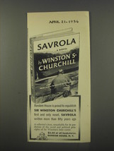 1956 Random House Book Advertisement - Savrola by Winston S. Churchill - £14.87 GBP