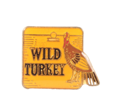 Vintage Wild Turkey Souvenir Enameled Pin Excellent Condition 3/4 Inch Square - £5.41 GBP