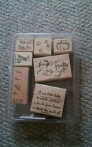 Vintage Stampin Up 2004 Welcome Little One 7 Stamp Set in Plastic Case Nice - £23.09 GBP
