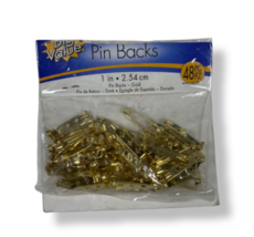 Pin Backs 1 in • 2.54 cm (48 Pieces) - Gold - £6.34 GBP