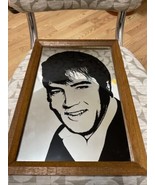 Vtg Wood Framed Elvis Presley Portrait Mirror Picture - The King - 13” X... - £26.92 GBP