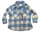 Member&#39;s Mark Women&#39;s Relaxed Fit Button Front Plaid Shacket Baby Blue W... - $17.73