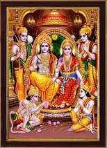 Hindu God Ram Darbar Religious Wood Photo Frames NEW - £25.75 GBP
