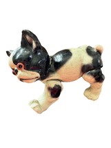 Antique CHALKWARE PLASTER Boston Terrier/Bulldog Dog Figurine CARNIVAL c... - $175.00