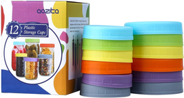 12 Pack Colored Plastic Mason Jar Lids For Ball Anti-Scratch Resistant Surface  - £9.63 GBP