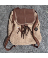 The SAK  Beige Brown Crochet Shoulder Bag Purse Double Shoulder Straps B... - $638.42 MXN