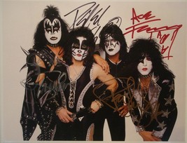 Kiss Signed Photo X4 - Gene Simmons, Peter Criss, Ace Frehley, Paul Stanley w/C - £464.26 GBP