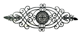 Metal Wall Decor Wrought Iron work Shabby Chic Home Drapery Crown  Door Topper - £71.92 GBP