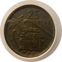 Spain 1957 (59) 25 Pesetas - Francisco Franco KM-787 Copper-nickel V - $3.64