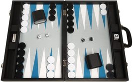Open Box! 19&quot; Silverman &amp; Co. Leatherette Backgammon Set - Black  - £75.76 GBP