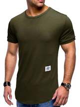 Men&#39;s Crew Neck Solid Color Basic T-Shirt - $23.84