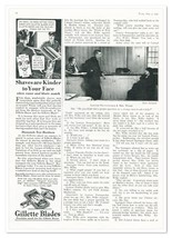 Print Ad Gillette Blades Shaves are Kinder Vintage 1937 1/4-Page Adverti... - $9.70