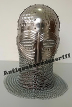 Medieval Norman Viking Armor helmet Gjermundbu helmet With Chain Mail - £116.54 GBP