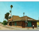 Santa Fe Railroad Station Perris California CA UNP Chrome Postcard H19 - $3.51