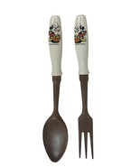 Vintage Disney Mickey Mouse Salad Fork and Spoon Salad Serving Set 11&quot; W... - $12.86