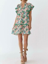 Entro leaf print v-neck mini dress size S - $22.77