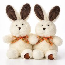 Dakin Bunny Rabbit Hand Puppet 1983 Plush 12" Full Body Realistic Tan Bl... - $8.90