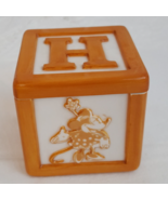 Disney Trinket Box Lift Lid Minnie Mouse CJHS Letters Orange Ceramic 2.2... - $19.99