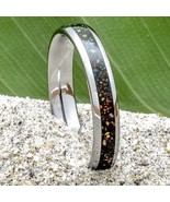 Tungsten Ring With Australian Opal Inlay, 4mm Comfort Fit Wedding Band - $39.00