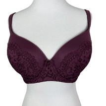 Body By Victorias Secret Bra 34DDD Purple Lined Demi Underwire Floral Lace - £18.36 GBP