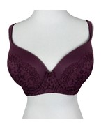 Body By Victorias Secret Bra 34DDD Purple Lined Demi Underwire Floral Lace - £18.07 GBP