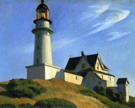 Lighthouse By The Ocean Hopper Beach House Painting Giclee Print Canvas - £8.33 GBP+