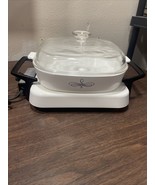 Corningware Black Scroll Casserole w/ Electric Skillet Warmer Corning  T... - $178.88 CAD