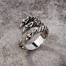 Ew rock vintage eagle claw open ring personality cool punk eind adjustable neutral ring thumb200