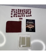 Scrabble Deluxe 1989 Game Replacement Pieces Burgundy Wood Tiles Bag Sco... - $20.21