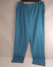Allison Daley Women&#39;s Elastic Waist Turquoise Slacks Size 32x31 - £13.17 GBP