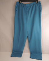 Allison Daley Women&#39;s Elastic Waist Turquoise Slacks Size 32x31 - $16.48