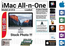 Apple iMac A1312 27&quot; Core i7 3.4GHz 8GBs Ram 2000GB HDD Loaded - Grade A - £559.43 GBP
