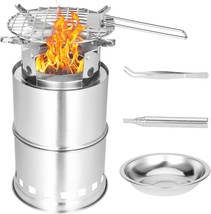 Sagafly Camping Stove Folding Stainless Steel With Grill Grid Alcohol Tray For - £30.17 GBP