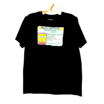 Nickelodeon Men&#39;s Spongebob Black Tee Shirt Size Large - £14.28 GBP