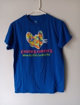 Chuck E Cheese Autism Blue T-Shirt Adult Size Small Blue 2017 - £7.90 GBP