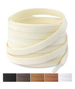 Handshop 2 Pairs Flat Waxed Shoe Laces 7mm Wide Beige 180cm - $17.95 CAD