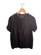 Cos Gray Velvet Short Sleeve Top with Back Zipper, EU Sz 36 - $27.00