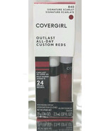 CoverGirl Outlast #840 Signature Scarlet  24 hr Lip Color w/Topcoat - $296.46 MXN