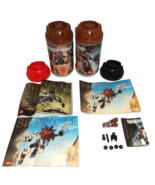 Two LEGO Bionicle 8568 EMPTY Canisters &amp; Extra Lids &amp; Booklets &amp; Bionicl... - £15.04 GBP