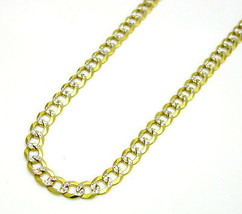 5mm 18-36&quot; Mens Unique 14K YG Miami Diamond Cut Necklace Cuban Curb Chain - £421.98 GBP