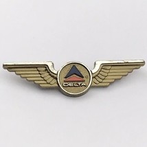 Delta Airlines Wings Pin Vintage Plastic Gold Tone Airliner Transportation - £7.93 GBP