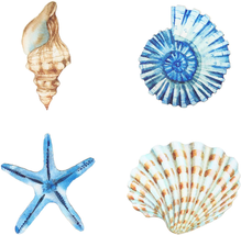 4 Pieces Beach Decor Seashell Wall Decor Plague Ocean Theme Marine Coastal - £12.16 GBP