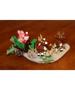 Vintage Mini Handmade DriftWood Santa Toy Sleigh Reindeer Christmas Deco... - $390.51 MXN