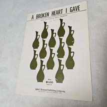 A Broken Heart I Gave by Russ Lindberg 1968 Sheet Music - £6.37 GBP