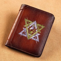 High Quality Genuine Leather Wallet Free and Accepted Masons Badge - £47.78 GBP