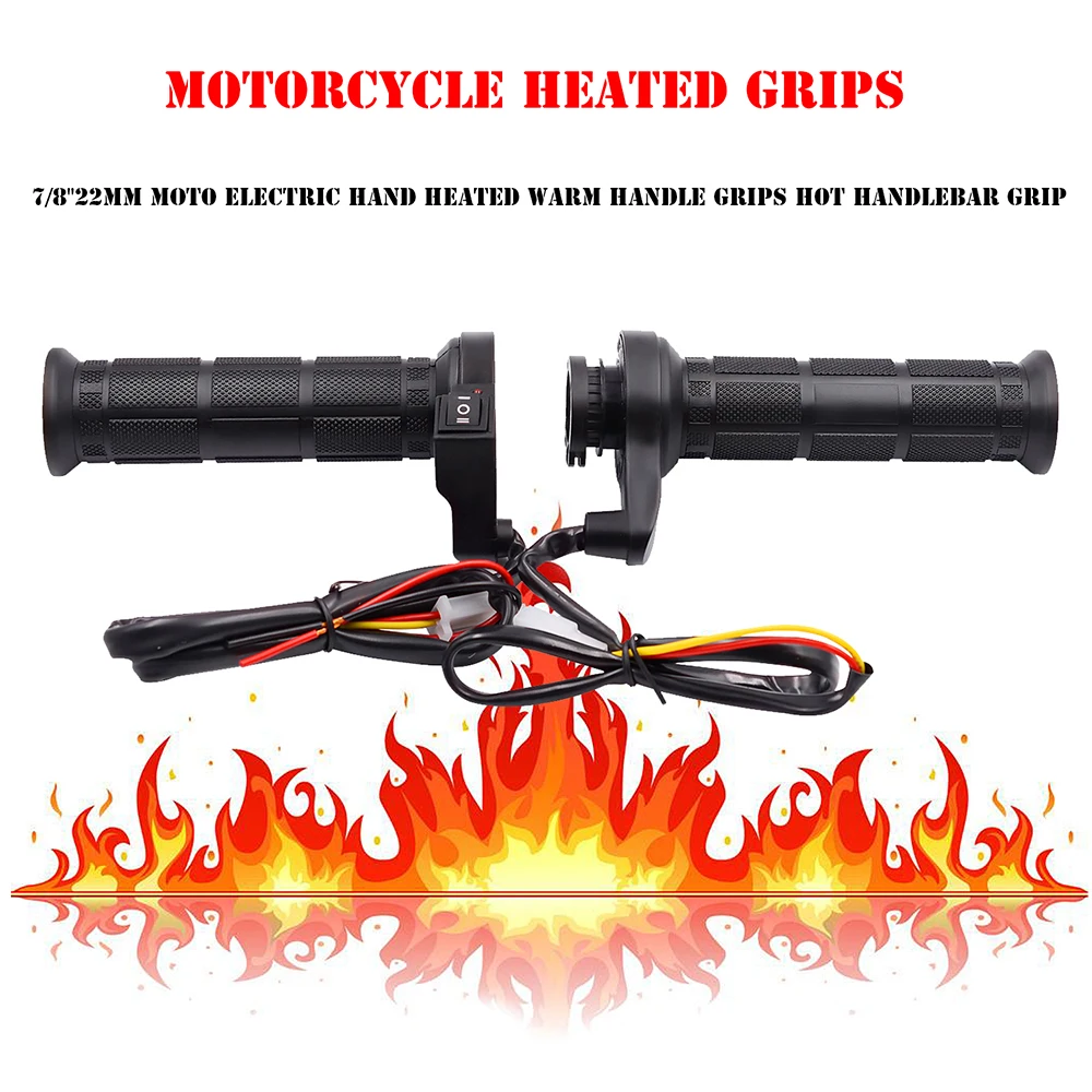 2023 New Universal Motorcycle 22mm Hand Heated Grips Molded Grips motocross AT - £20.42 GBP