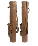 NEW REAL LEATHER GOLF BAG CLUB &amp; BALL BAG TWO POCKETS, HAND MADE. - £97.28 GBP